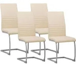 Albatros - Freischwinger St&uuml;hle 4er Set Murano, Beige - Esszimmerstuhl Schwingstuhl