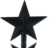 Kaemingk - Bruchfeste Weihnachtsbaumspitze Stern Schwarz Mit Glitter &Oslash; 19 Cm -