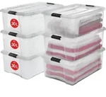 Aufbewahrungsboxen Mit Deckel, 30l, 6er-set, Transparent, Sicherer Verschluss,