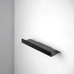 Duschablage Aus Aluminium Zum Kleben, Schwarz, Abnehmbarer Korb, Mit Ablaufschlitzen,