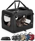 Lionto Hundetransportbox Faltbar, Stabile Stoffbox Mit Mesh-eins&auml;tzen, Ideal F&uuml;r