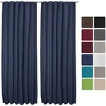2er Set Beautissu Kr&auml;uselband Vorhang Amelie Luna Thermo 140x245cmblau