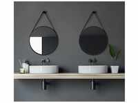 Black Vogue Badspiegel, Dekospiegel, rund, � 50 cm - Badezimmerspiegel - matt