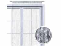 Faden-Vorhang Glitzer-Vorhang 90x245 cm - silber-silber glänzender Deko Schal