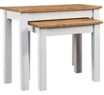 Vidaxl Nesting Tables 2 Pcs White Solid Pine Wood Panama Range