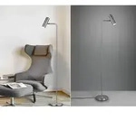 Defibrico - Stehlampe Marley In Silber Matt, Spot Schwenkbar, H&ouml;he 151cm