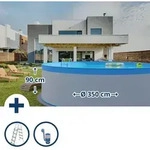 Planet Pool - Stahlwandpool Set Rund Arizona 350x90 Cm, Stahl 0,3 Mm Wei&szlig;, Folie 0,2