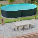 Stahlwandpool Achtform 650x420x120 Cm, Stahl 0,4 Mm Anthrazit, Folie 0,4 Mm...