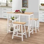 Bar Set 3 St&uuml;ck Mdf Wei&szlig; - Vidaxl