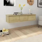 Vidaxl Wand-schubladenregal Sonoma-eiche 88x26x18,5 Cm Holzwerkstoff