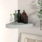 Eck-schweberegal Grau 25x25x3,8 Cm Mdf Vidaxl