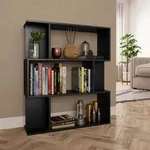 Vidaxl - B&uuml;cherregal/raumteiler Schwarz 80x24x96 Cm Holzwerkstoff