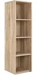 B&uuml;cherregal Mit 4 F&auml;cher 106x30x30cm Kippschutz Bodenschoner 40kg Belastbarkeit