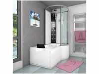 Kombination Badewanne Dusche K50-L02-EC Duschtempel 170x100 cm - Weiß
