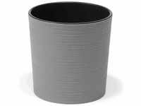 Pflanzgefäß eco Lens, grau, ø 30 x 30,5 cm Kunststoffgefäß mit Holzfaseranteil