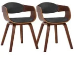 2er Set St&uuml;hle Kingston Kunstleder Walnuss/schwarz