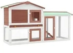 Gro&szlig;er Kaninchenstall Braun Und Wei&szlig; 145x45x84 Cm Holz - Vidaxl
