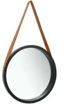 Wandspiegel Mit G&uuml;rtel 50 Cm Schwarz Vidaxl
