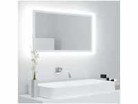 LED-Badspiegel，Wandspiegel Weiß 80x8,5x37 cm Acryl vidaXL