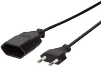 Cee7/16-verl&auml;ngerungskabel, Schwarz, 1 M &ndash; Logilink, Eurostecker