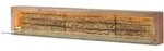 Massivmoebel24 - Wandregal Akazie 145x30x27 Natur Lackiert Bark 105