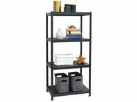 Industrial Style Metal Shelf 61x41x130 Black Shelving Unit 4 Level Storage Rack -
