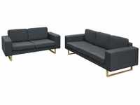2-Sitzer und 3-Sitzer Sofa Set Dunkelgrau vidaXL74862