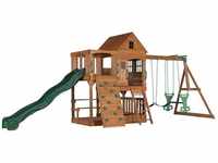 Backyard Discovery Spielturm Holz Hillcrest XXL Spielhaus für Kinder mit Rutsche,