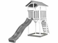 Beach Tower Spielturm aus Holz in Weiß & Grau Spielhaus für Kinder mit grauer