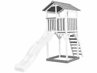 AXI Beach Tower Spielturm aus Holz in Weiß & Grau Spielhaus für Kinder mit weißer