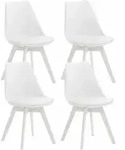 4er Set Esszimmerstuhl Linares Wei&szlig;/wei&szlig; Kunststoff