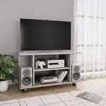 Vidaxl - Tv-schrank Mit Rollen Betongrau 80x40x45 Cm Holzwerkstoff