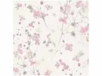 Tapete mit Blüten in Rosa Weiß ideal für Schlafzimmer und Badezimmer...