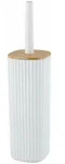Wc-garnitur Rotello Wei&szlig;, B&uuml;rstenhalter, Wei&szlig;, Polystyrol Wei&szlig;, Bambus Natur -