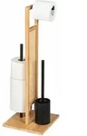 Toilettenpapierst&auml;nder Mit Ersatzrollenhalter Und Wc-b&uuml;rste Rivalta, 3in1, Bambus