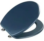 Wenko Wc-sitz Prima Dunkelblau Matt, Mdf, Blau, Mdf Dunkelblau , Edelstahl Rostfrei