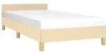 Bettgestell Mit Kopfteil Ohne Matratze Creme 90x190 Cm Stoff Vidaxl