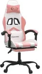 Gaming-stuhl Mit Fu&szlig;st&uuml;tze Drehbar Wei&szlig; & Rosa Kunstleder Vidaxl