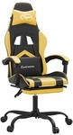Gaming-stuhl Mit Fu&szlig;st&uuml;tze Schwarz Und Golden Kunstleder Vidaxl