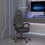 Vidaxl Gaming Chair With Footrest Black Faux Leather