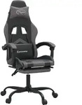 Gaming-stuhl Mit Fu&szlig;st&uuml;tze Drehbar Schwarz & Grau Kunstleder Vidaxl