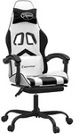 Gaming-stuhl Mit Fu&szlig;st&uuml;tze Drehbar Wei&szlig; & Schwarz Kunstleder Vidaxl
