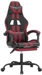 Gaming-stuhl Mit Fu&szlig;st&uuml;tze Schwarz Und Weinrot Kunstleder Vidaxl