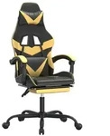 Gaming-stuhl Mit Fu&szlig;st&uuml;tze Drehbar Schwarz & Golden Kunstleder Vidaxl
