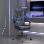 Gaming-stuhl Mit Fu&szlig;st&uuml;tze Drehbar Schwarz & Blau Kunstleder Vidaxl