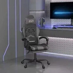 Gaming-stuhl Mit Fu&szlig;st&uuml;tze Schwarz Und Grau Kunstleder Vidaxl641820