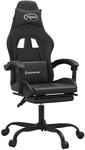 Vidaxl Swivel Gaming Chair With Footrest Black Faux Leather