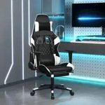 Gaming-stuhl Mit Massage & Fu&szlig;st&uuml;tze Schwarz & Wei&szlig; Kunstleder Vidaxl