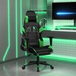 Gaming-stuhl Mit Massage & Fu&szlig;st&uuml;tze Schwarz & Gr&uuml;n Kunstleder Vidaxl