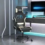 Gaming-stuhl Mit Fu&szlig;st&uuml;tze Schwarz Und Creme Stoff Vidaxl550562